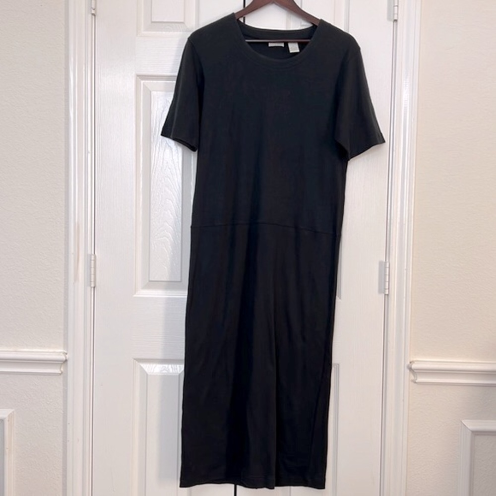 Carol Joffe Black Jersey Maxi Dress Size M 100% Cotton